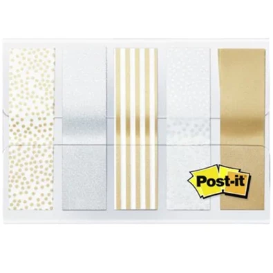 Post-it 11,9x43,2mm 5x20lap fémes nyomatú jelölőcímke Post-it 11,9x43,2mm 5x20lap fémes nyomatú jelölőcímke