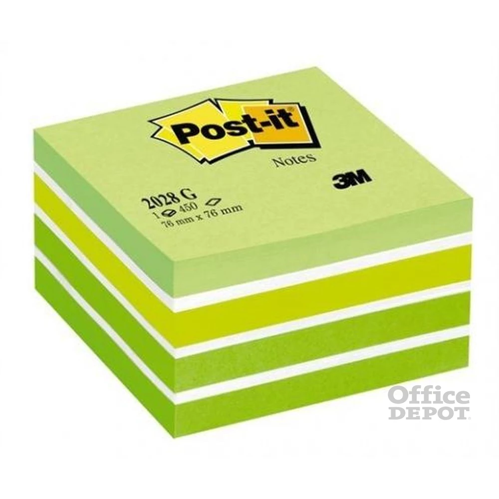 3M Post-it 2028 G 76x76mm 450lapos zöld jegyzettömb