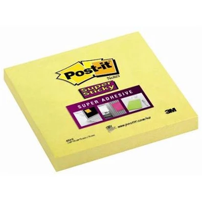 Post-it Super Sticky 654-S 76x76mm sárga jegyzettömb Post-it Super Sticky 654-S 76x76mm sárga jegyzettömb