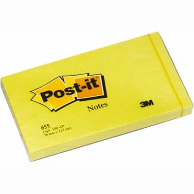 Post-it 655 127x76mm kanárisárga jegyzettömb