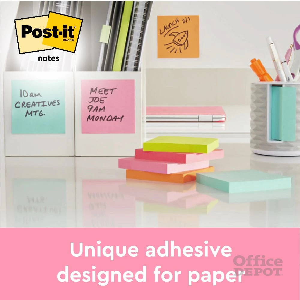 Post-it 6720YG 76x63mm 2x75lap bliszteres öntapadós színes jegyzettömb 100% PEFC, SGSCH-PEFC-COC-110078