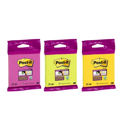 Post-it 6820-SS3 76x76mm 75lapos bliszteres színes jegyzettömb Post-it 6820-SS3 76x76mm 75lapos bliszteres színes jegyzettömb