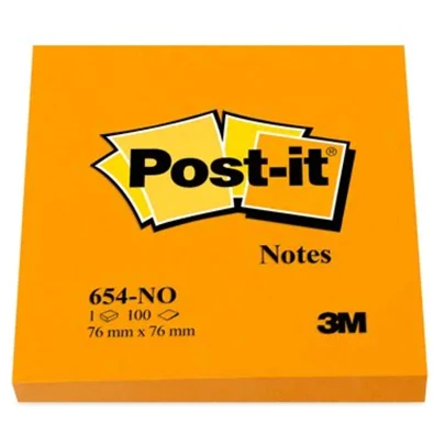 Post-it 76x76mm 100lap neon narancs jegyzettömb Post-it 76x76mm 100lap neon narancs jegyzettömb