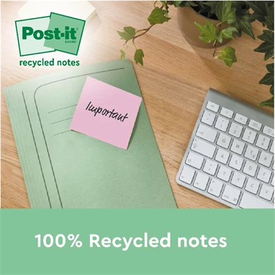 Post-it 76x76mm újrahasznosított 100lapos 6db vegyes jegyzettömb Post-it 76x76mm újrahasznosított 100lapos 6db vegyes jegyzettömb