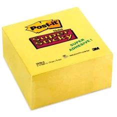 Post-it Super Sticky 76×76mm 350lap erős ragasztós nárcisz sárga jegyzetkocka