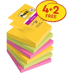 Post-it Super Sticky Carnival 76x76mm 90lapos 4+2db vegyes Z-jegyzettömb Post-it Super Sticky Carnival 76x76mm 90lapos 4+2db vegyes Z-jegyzettömb