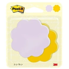 Post-it Virág alakú 2x75lap 72,5x72,5mm öntapadó jegyzettömb Post-it Virág alakú 2x75lap 72,5x72,5mm öntapadó jegyzettömb