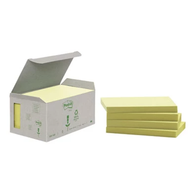 Post-it 127x76mm újrahasznosított sárga jegyzettömb minitorony Post-it 127x76mm újrahasznosított sárga jegyzettömb minitorony