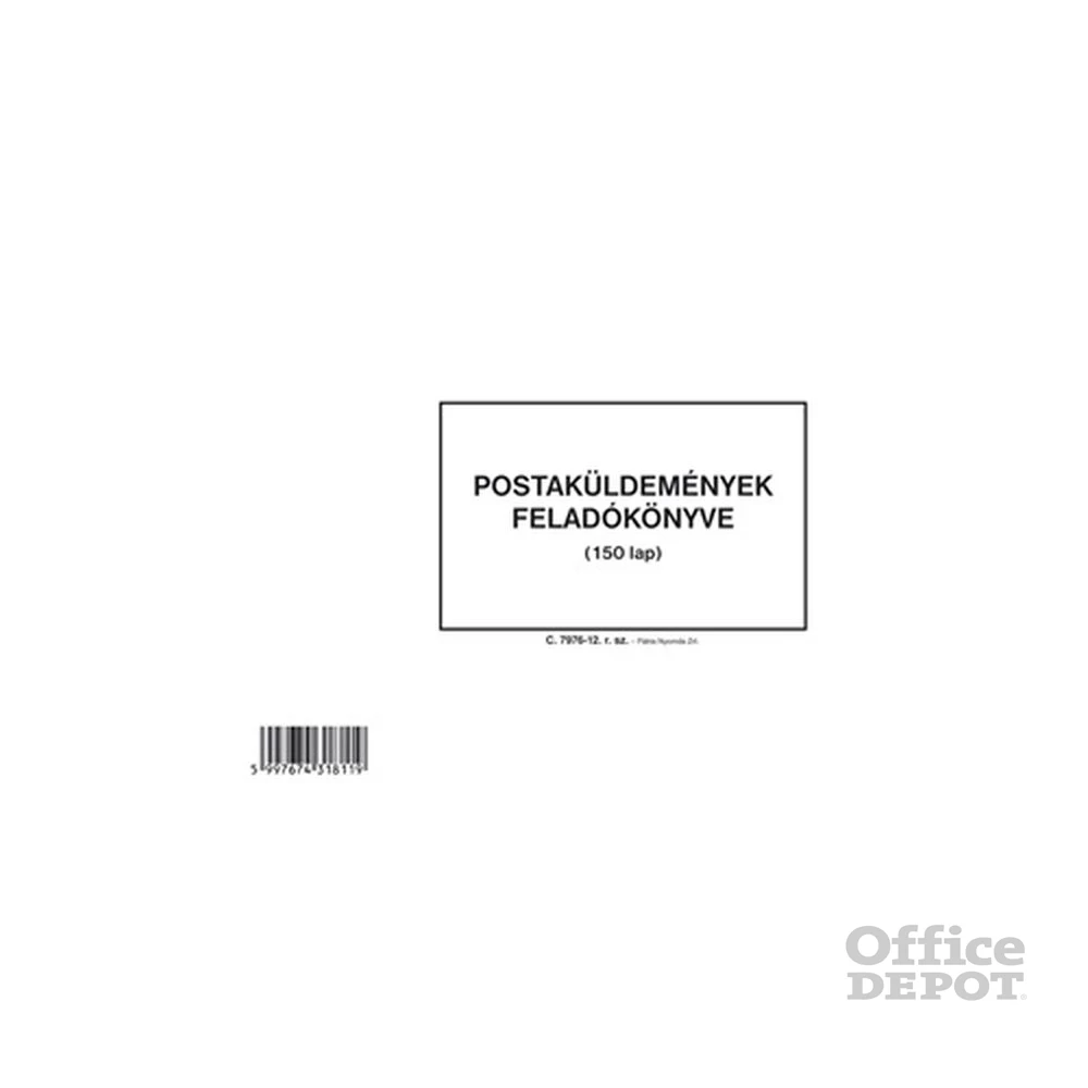 C.7976-12 A4 fekvő "Postaküldemények feladókönyve" nyomtatvány
