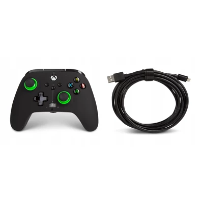 PowerA EnWired Xbox Series X|S / Xbox One vezetékes fekete-zöld kontroller PowerA EnWired Xbox Series X|S / Xbox One vezetékes fekete-zöld kontroller