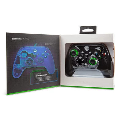 PowerA EnWired Xbox Series X|S / Xbox One vezetékes fekete-zöld kontroller PowerA EnWired Xbox Series X|S / Xbox One vezetékes fekete-zöld kontroller