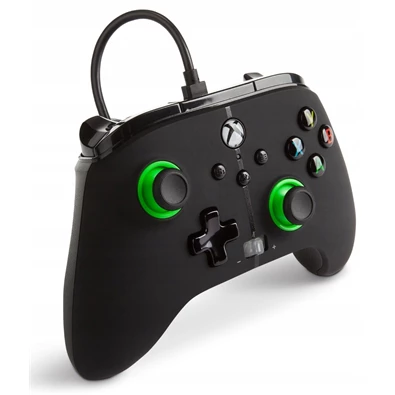 PowerA EnWired Xbox Series X|S / Xbox One vezetékes fekete-zöld kontroller PowerA EnWired Xbox Series X|S / Xbox One vezetékes fekete-zöld kontroller
