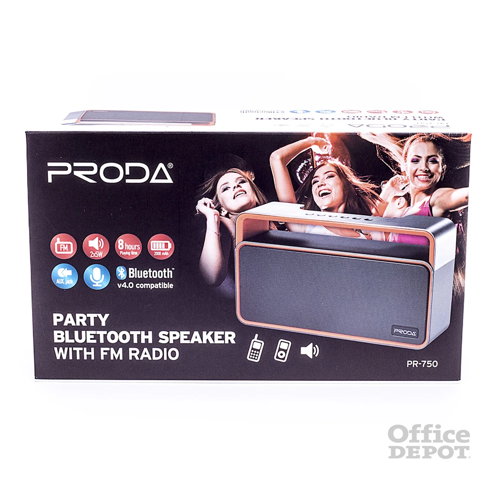 Proda PR-750 Party Bluetooth hangszóró beépített FM rádióval
