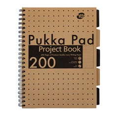 Pukka Pad Project Book Kraft A4 200 oldalas vonalas újrahasznosított spirálfüzet Pukka Pad Project Book Kraft A4 200 oldalas vonalas újrahasznosított spirálfüzet