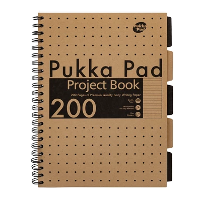 Pukka Pad Project Book Kraft A4 200 oldalas vonalas újrahasznosított spirálfüzet Pukka Pad Project Book Kraft A4 200 oldalas vonalas újrahasznosított spirálfüzet