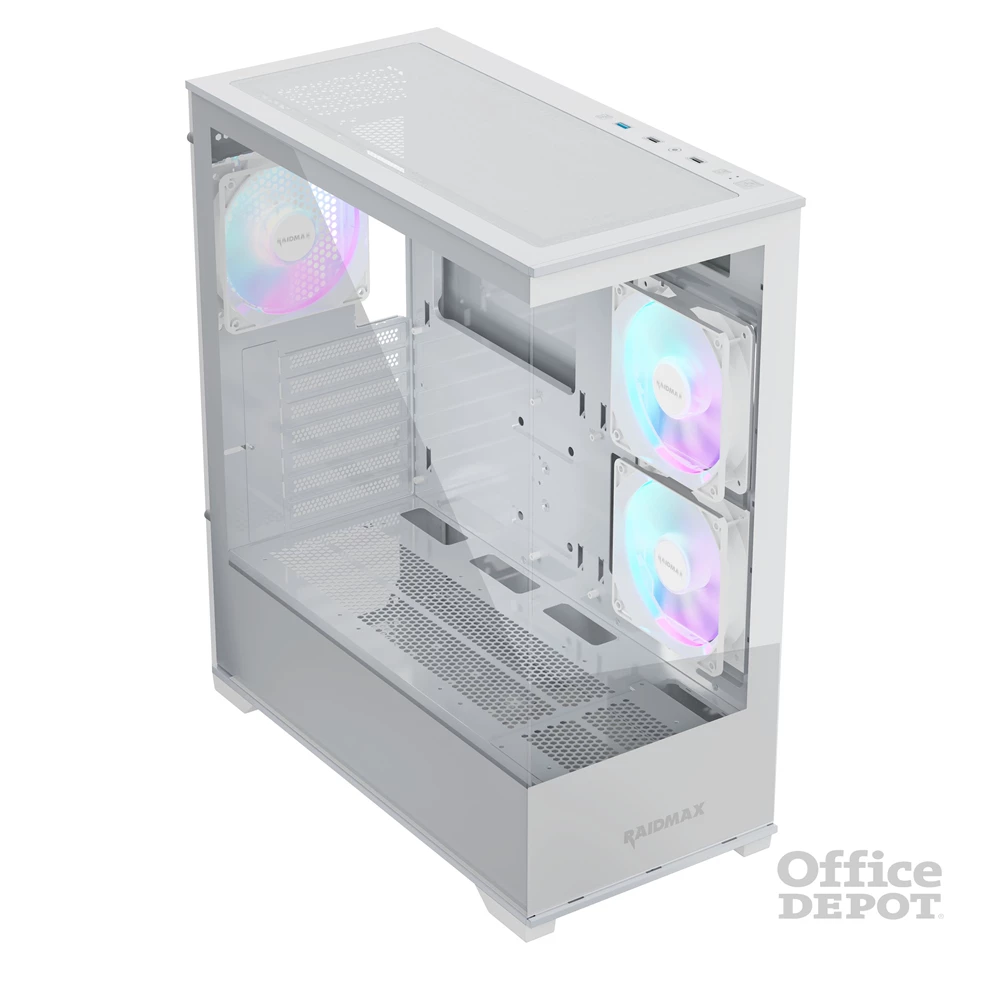 RAIDMAX i801 fehér (táp nélküli) ablakos ATX ház