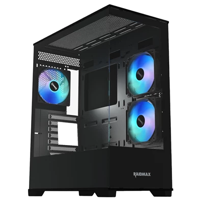 RAIDMAX i801 fekete (táp nélküli) ablakos ATX ház RAIDMAX i801 fekete (táp nélküli) ablakos ATX ház