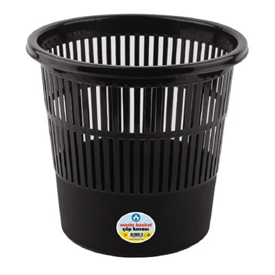 Rácsos fekete 16l-es 315x305mm műanyag papírkosár Rácsos fekete 16l-es 315x305mm műanyag papírkosár
