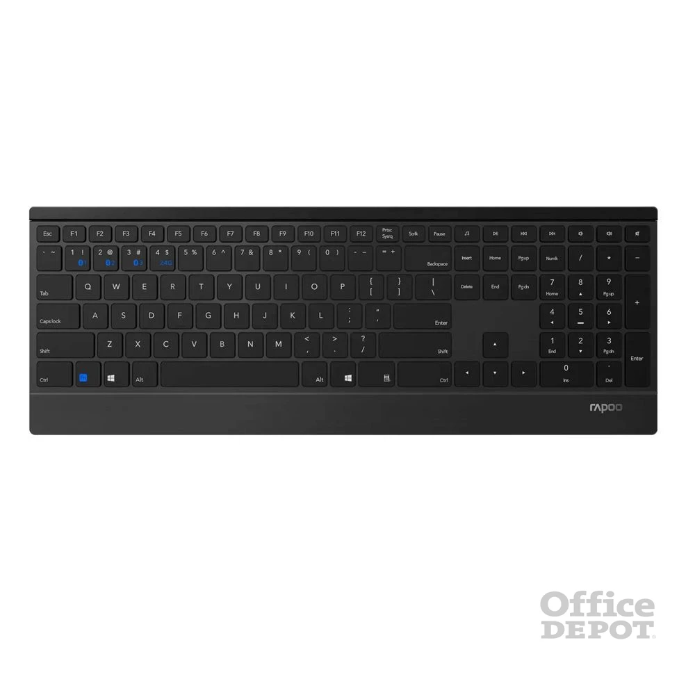 Rapoo 192504 E9500M HUN vezeték nélküli fekete billentyűzet