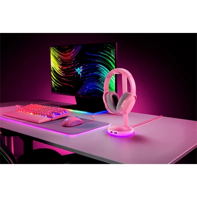Razer Base Station V2 Chroma rózsaszín headset állvány és USB hub Razer Base Station V2 Chroma rózsaszín headset állvány és USB hub