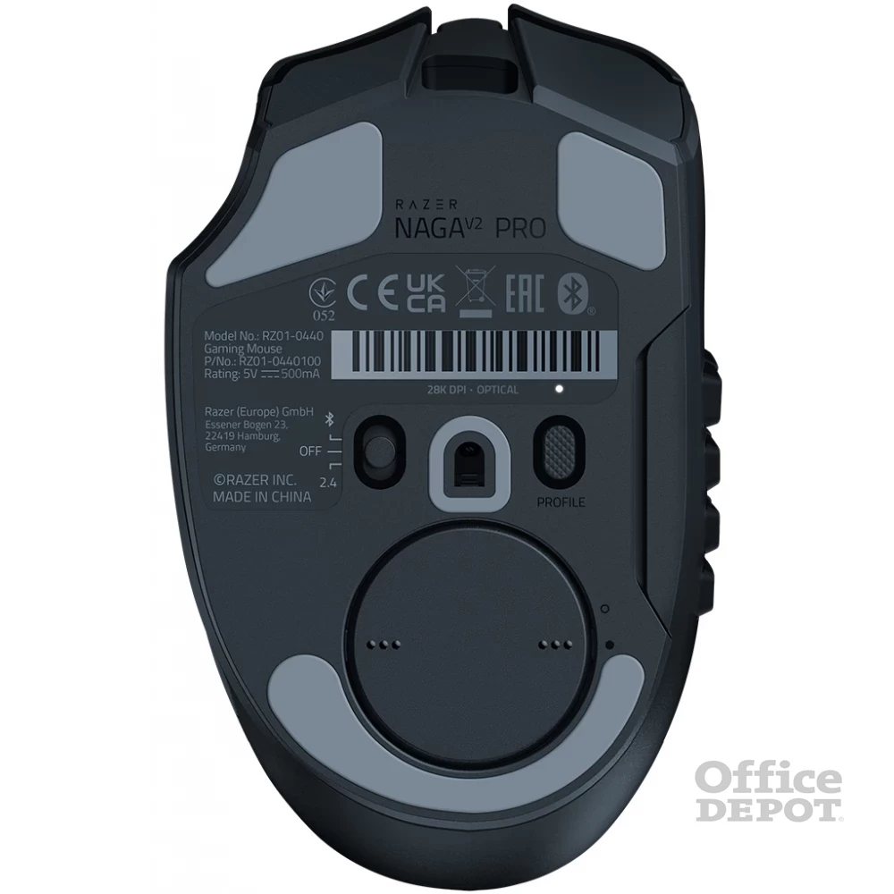Razer Naga V2 Pro optikai USB  Bluetooth fekete vezeték nélküli gamer egér