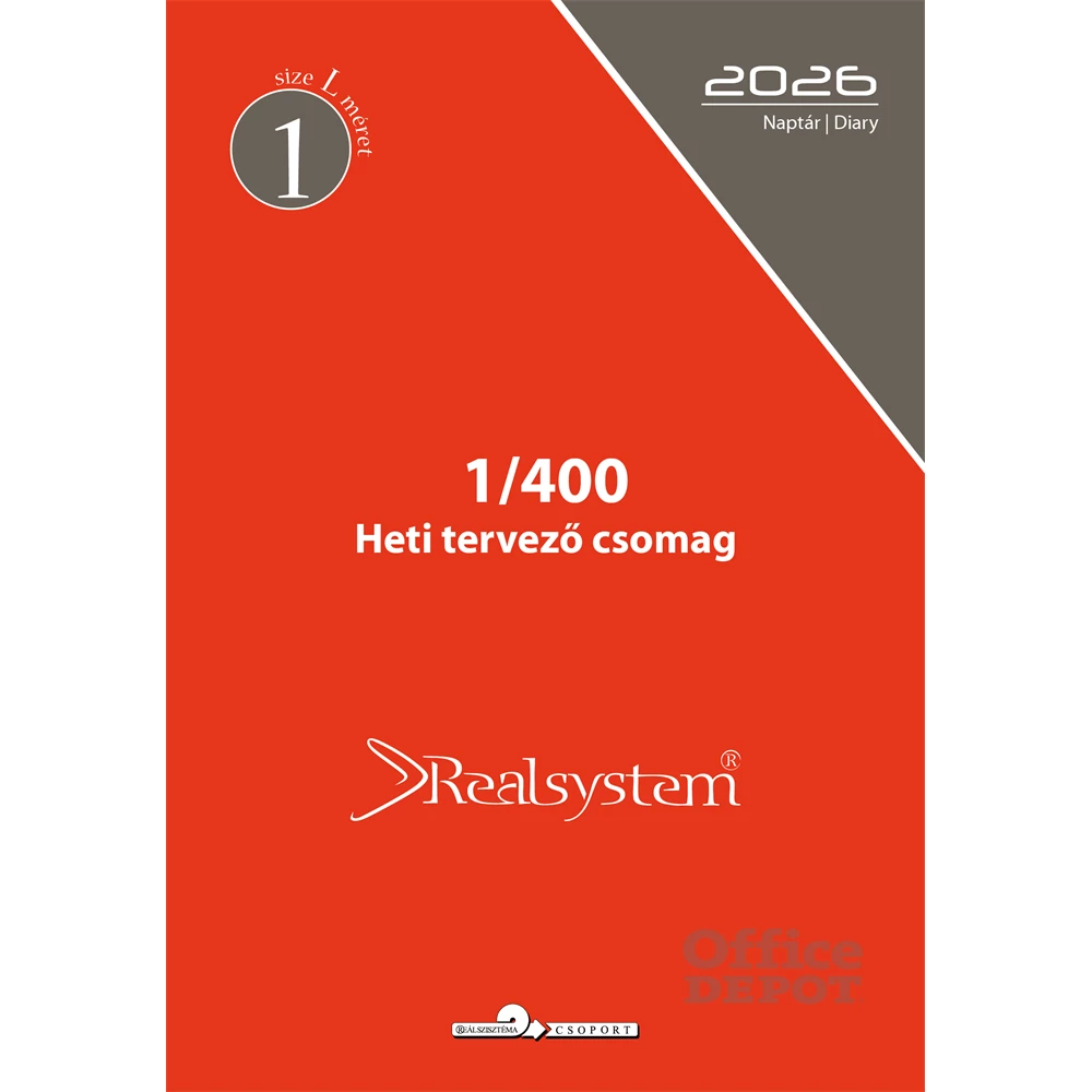 Realsystem 1/400 éves heti beosztású gyűrűs naptár kiegészítő