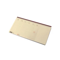 Realsystem 2026 7942-19 blokktömbös sárga papíros fekvő bordó asztali naptár