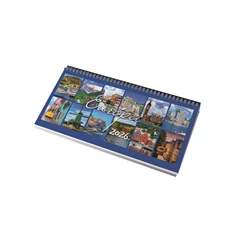 Realsystem 2026 Európa 7961-09 képes bordó asztali naptár