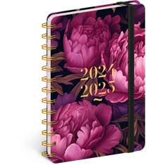 Realsystem Petito Purple Flowers 2024/2025 13×18cm 18 hónapos spirálos naptár