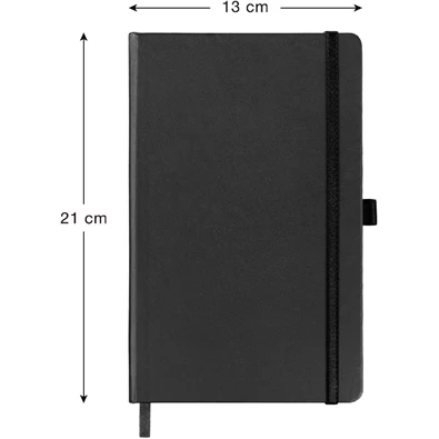 Realsystem Vivella 13 × 21 cm Black pontozott notesz Realsystem Vivella 13 × 21 cm Black pontozott notesz