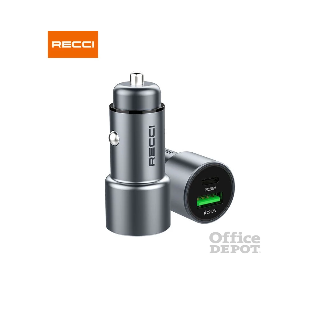 Recci RCC-P01 42,5W Type C/Type A autós töltő