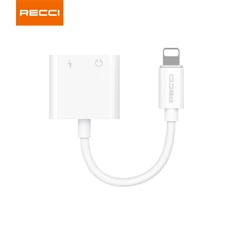 Recci RDS-A01 2x Lightning - Lightning fehér töltő és audió elosztó adapter