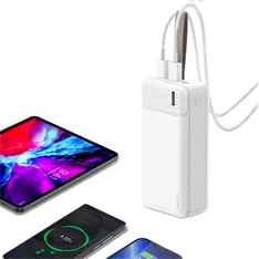 Recci RPB-N38 TypeC 2USB 30.000mAh fehér power bank Recci RPB-N38 TypeC 2USB 30.000mAh fehér power bank