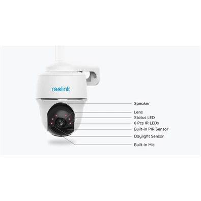 Reolink GO PT Plus /4 MP/H265/95°/IR10m/4G/akkumulátoros IP PT dómkamera + napelemes töltő Reolink GO PT Plus /4 MP/H265/95°/IR10m/4G/akkumulátoros IP PT dómkamera + napelemes töltő