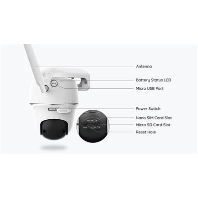 Reolink GO PT Plus /4 MP/H265/95°/IR10m/4G/akkumulátoros IP PT dómkamera + napelemes töltő Reolink GO PT Plus /4 MP/H265/95°/IR10m/4G/akkumulátoros IP PT dómkamera + napelemes töltő
