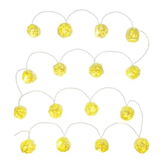 Retlux RXL 248 16 LED/2x AA/meleg fehér rattan golyók karácsonyi gömbfüzér