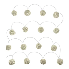 Retlux RXL 248 16 LED/2x AA/meleg fehér rattan golyók karácsonyi gömbfüzér
