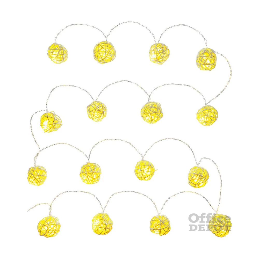 Retlux RXL 248 16 LED/2x AA/meleg fehér rattan golyók karácsonyi gömbfüzér