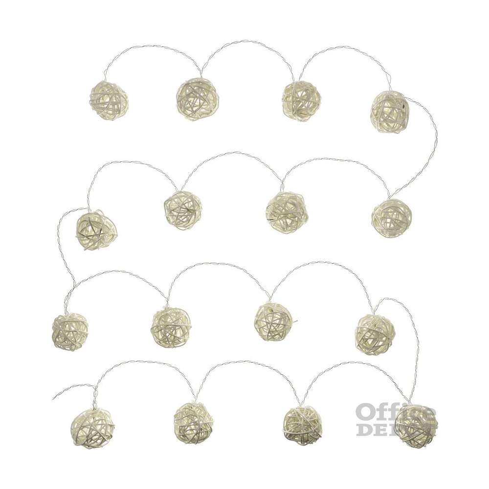 Retlux RXL 248 16 LED/2x AA/meleg fehér rattan golyók karácsonyi gömbfüzér