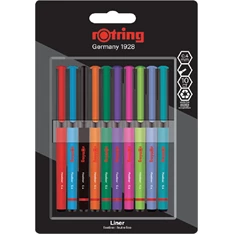 Rotring Liner 10 db-os vegyes színű tűfilc készlet Rotring Liner 10 db-os vegyes színű tűfilc készlet