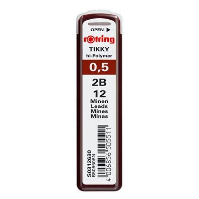 Rotring 0,5mm 2B 12db-os nyomósirón betét Rotring 0,5mm 2B 12db-os nyomósirón betét