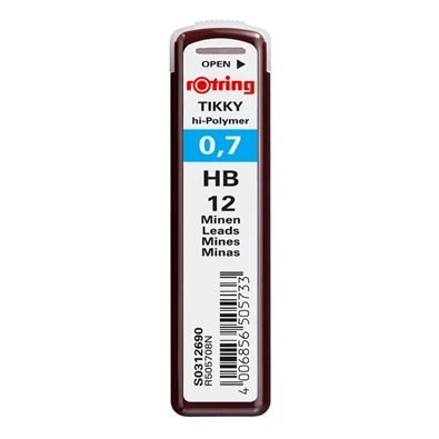 Rotring 0,7mm HB 12db-os nyomósirón betét Rotring 0,7mm HB 12db-os nyomósirón betét