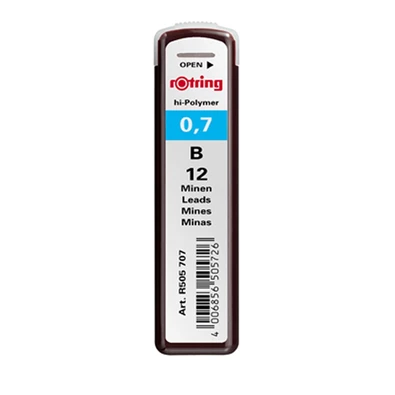 Rotring 0,7mm B 12db-os nyomósirón betét Rotring 0,7mm B 12db-os nyomósirón betét