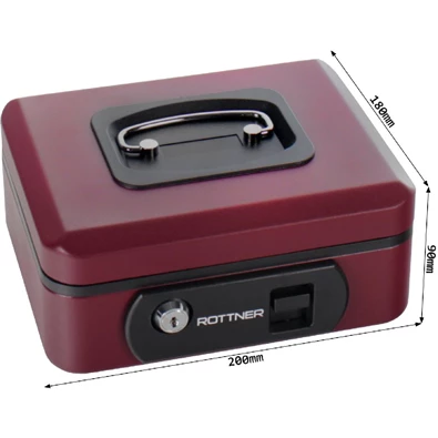 Rottner Pro Box One bordó kulcsos pénztároló kazetta Rottner Pro Box One bordó kulcsos pénztároló kazetta