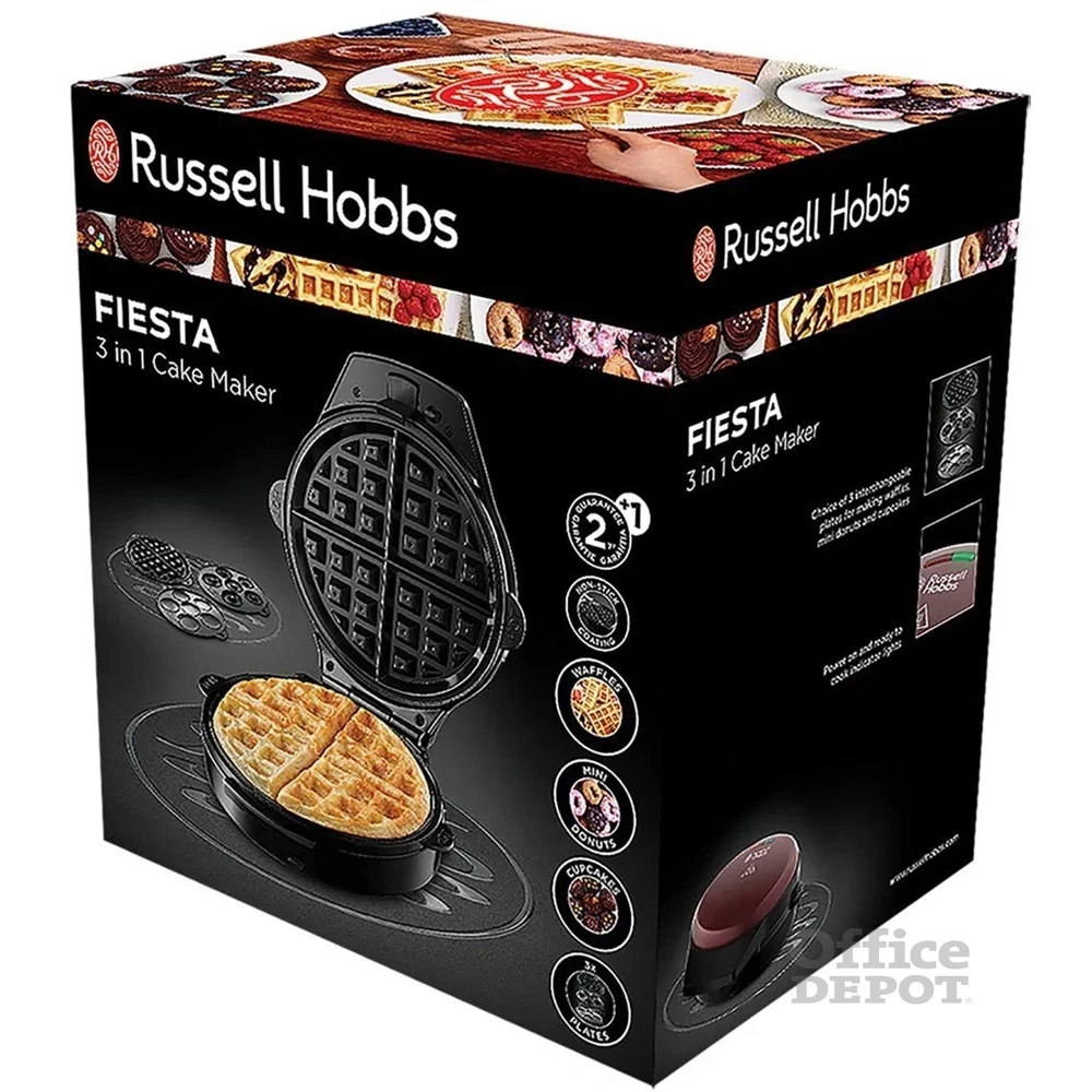 Russell Hobbs 24620-56/RH Fiesta 3in1 bordó fánk -  sütemény- gofrisütő