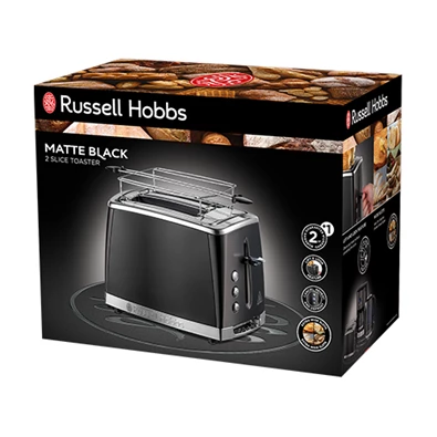 Russell Hobbs 26150-56/RH Matte Black fekete 2 szeletes kenyérpirító Russell Hobbs 26150-56/RH Matte Black fekete 2 szeletes kenyérpirító