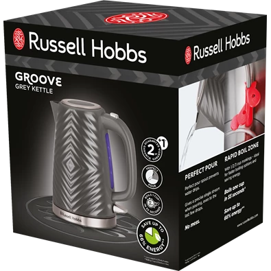 Russell Hobbs 26382-70/RH Groove 1,7L-es szürke vízforraló Russell Hobbs 26382-70/RH Groove 1,7L-es szürke vízforraló