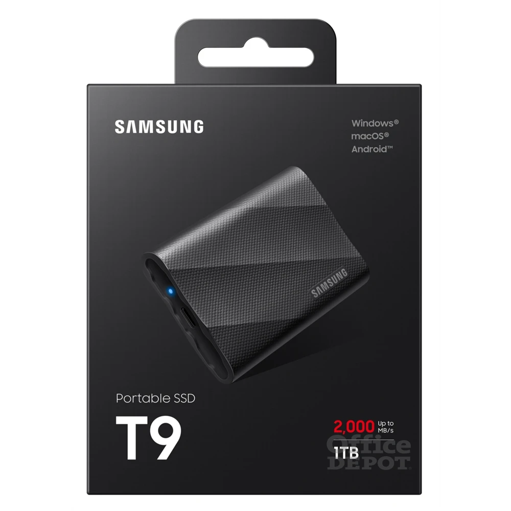 SAMSUNG Portable SSD T9 USB 3.2 Gen 2x2 1TB, Black