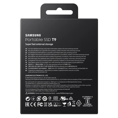 SAMSUNG Portable SSD T9 USB 3.2 Gen 2x2 1TB, Black