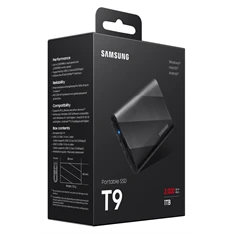 SAMSUNG Portable SSD T9 USB 3.2 Gen 2x2 1TB, Black
